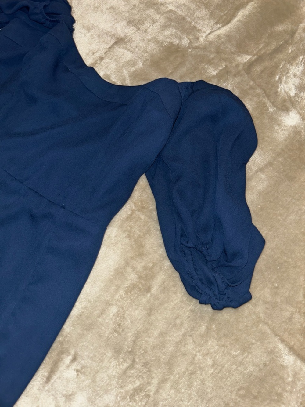 Abercrombie & Fitch Navy Off-Shoulder Maxi Dress with Side Slit M - Picture 4 of 10